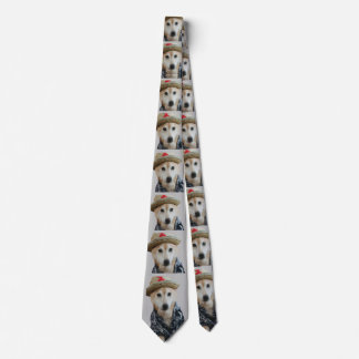 FUNNY CUTE HUND DRESSET PAINTING GRÅTT NECK TIE SLIPS