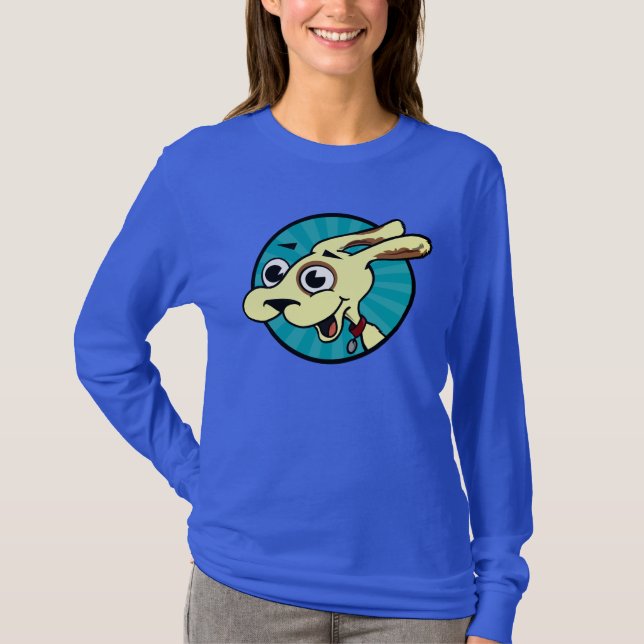 FUNNY CUTE HUND LÅNGÄRMAD T-SHIRT (Framsida)