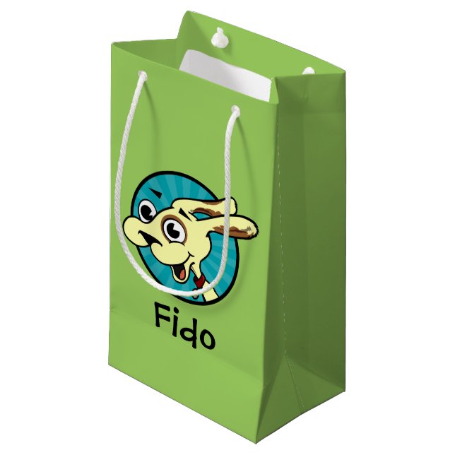 FUNNY CUTE HUND MATTE SMALL GIFT BAG (Framsidan Vinklad)