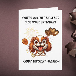 Funny Cute Hund Simple Birthday Hälsning Kort