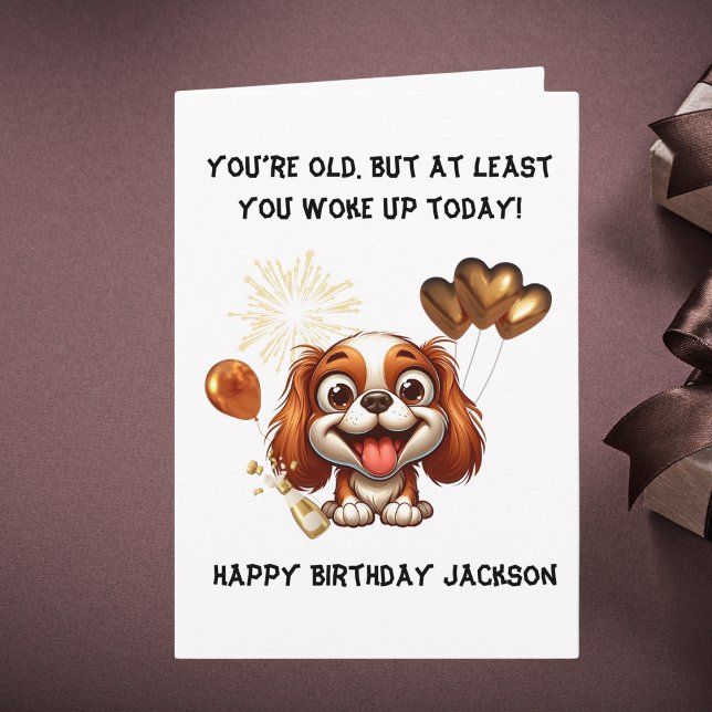 Funny Cute Hund Simple Birthday Hälsning Kort (Skapare uppladdad)