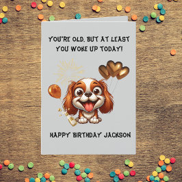 Funny Cute Hund Simple Birthday Hälsning Kort