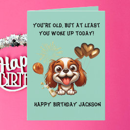 Funny Cute Hund Simple Birthday Hälsning Kort
