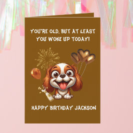 Funny Cute Hund Simple Birthday Hälsning Kort