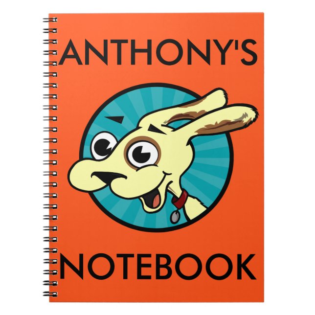 FUNNY CUTE HUND SPIRAL NOTEBOOK ANTECKNINGSBOK (Framsidan)