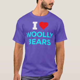 Funny Cute I Kärlek Heart Wooly Bears T Shirt