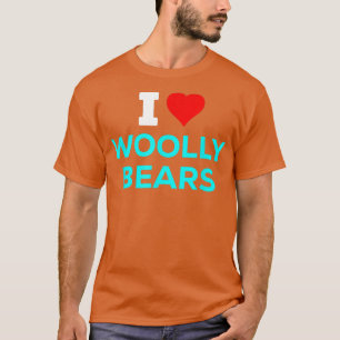 Funny Cute I Kärlek Heart Wooly Bears T Shirt