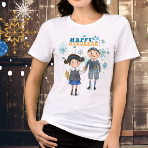 Funny Cute Jewish lite Lycklig Hanukkah T Shirt