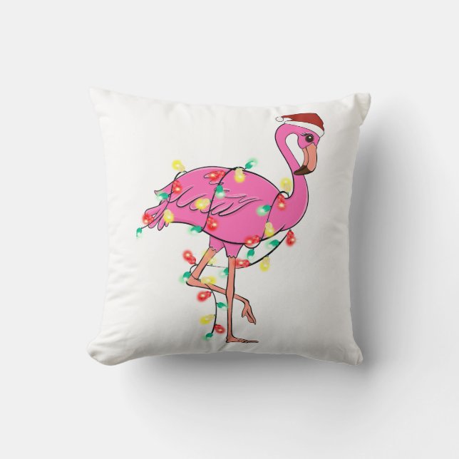 Funny Cute jul Flamingo Kudde (Framsida)