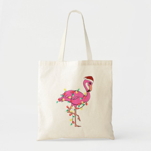 Funny Cute jul Flamingo Tygkasse (Framsidan)