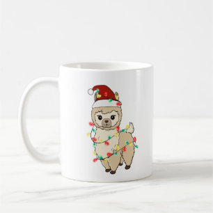 Funny Cute jul Llama Kaffemugg