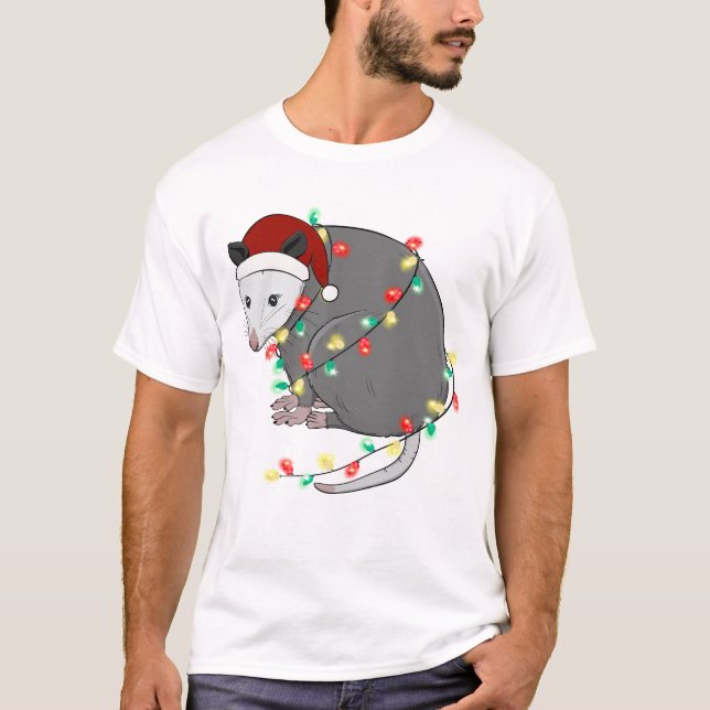Funny Cute Jul Opossum T Shirt (Framsida)