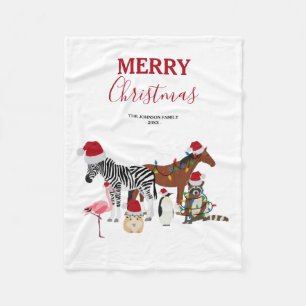 Funny Cute-juldjur Santa Hats Ljus Fleecefilt