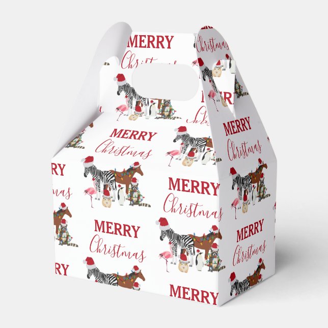 Funny Cute-juldjur Santa Hats Ljus Presentaskar (Framsidan Sidan)