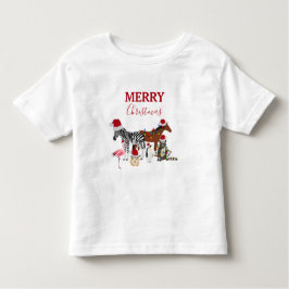 Funny Cute-juldjur Santa Hats Ljus T Shirt