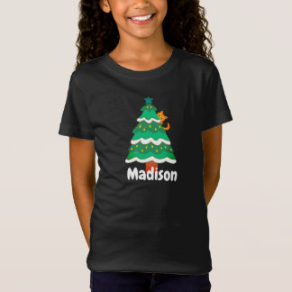 Funny Cute Julgran Cat Personlig T Shirt