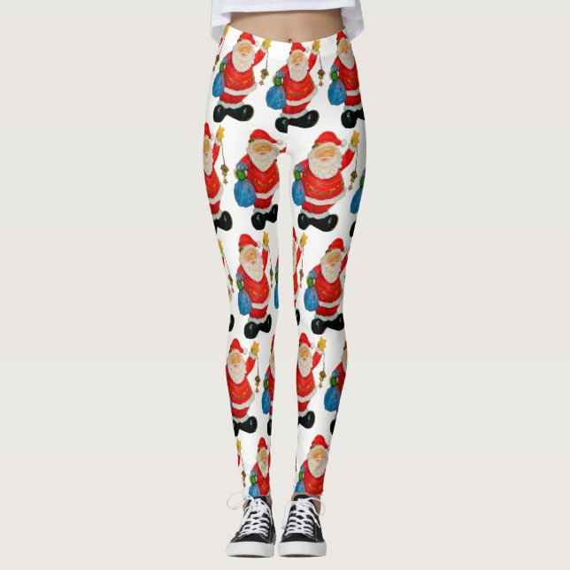 Funny Cute Jultomten Pappa jul Leggings (Framsida)