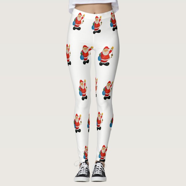 Funny Cute Jultomten Pappa jul Leggings (Framsida)
