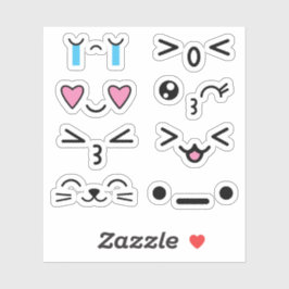 Funny Cute Kawaii Anime Ansikte Stickers Klistermärken