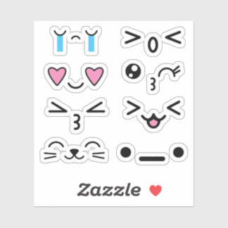 Funny Cute Kawaii Anime Ansikte Stickers Klistermärken