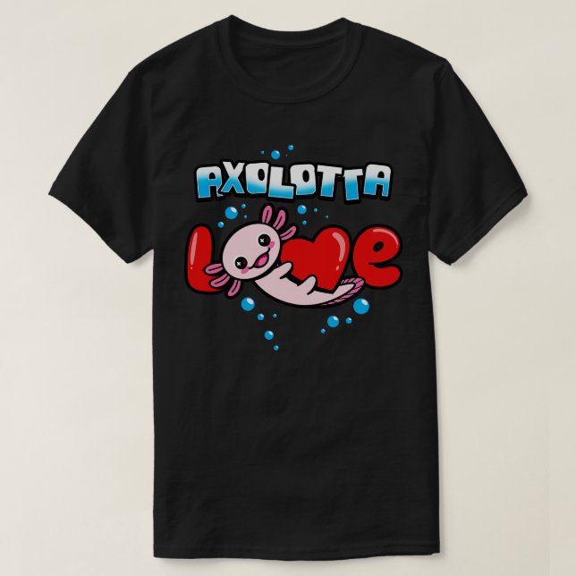 Funny Cute Kawaii Axolotl Valentine Älskare Cute A T Shirt (Design framsida)