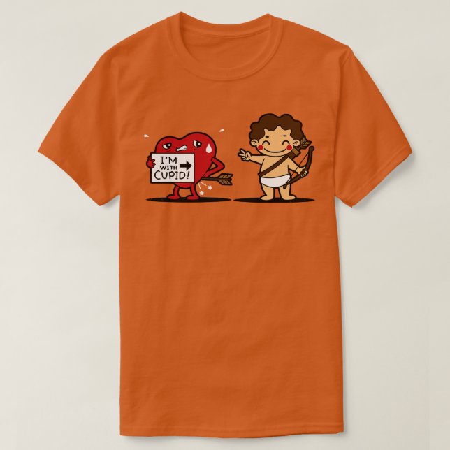 Funny Cute Kawaii Cupid Heart Valentine Relationsh T Shirt (Design framsida)