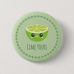 Funny Cute Kawaii Lime Yours Jag heter Yours Fruit Knapp