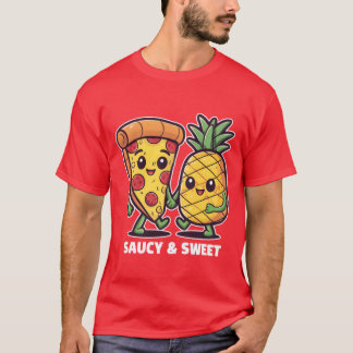 Funny Cute Kawaii Pizza Pineapple Friends Saucy gi T Shirt