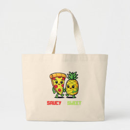 Funny Cute Kawaii Pizza Pineapple Friends Saucy Jumbo Tygkasse