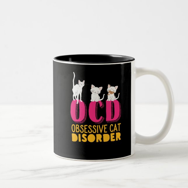 Funny Cute Kittens OCD-besvär Två-Tonad Mugg (Höger)