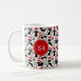Funny Cute kittens Wearing Santa Hat jul Kaffemugg