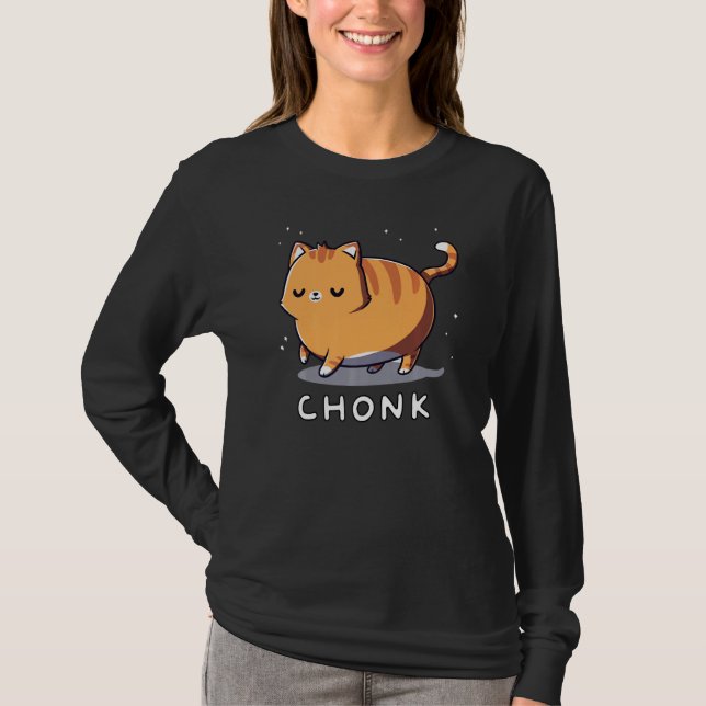 Funny Cute Knubbig Lycklig Cat Cat Artwork T Shirt (Framsida)