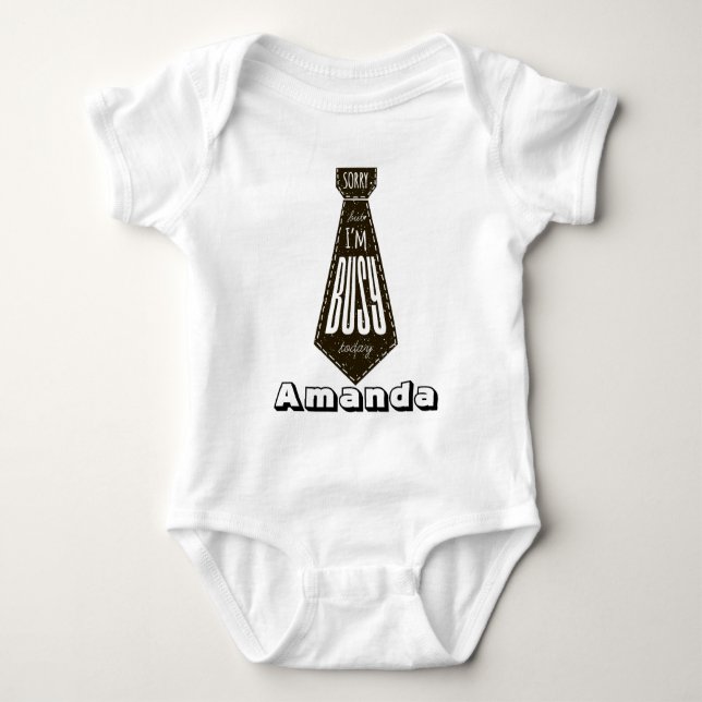 Funny Cute Kostym Tie Baby T Shirt (Framsida)