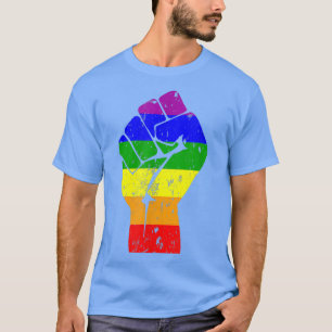 Funny Cute LGBT Prime Resistent Fist Rainbow Flagg T Shirt