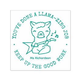 Funny Cute Llama Fantastisk Job Teacher Reward Självfärgande Stämpel