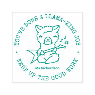 Funny Cute Llama Fantastisk Job Teacher Reward Självfärgande Stämpel