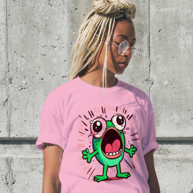 Funny Cute Modern Screaming Frog Gift Womens Shirt T Shirt (Skapare uppladdad)
