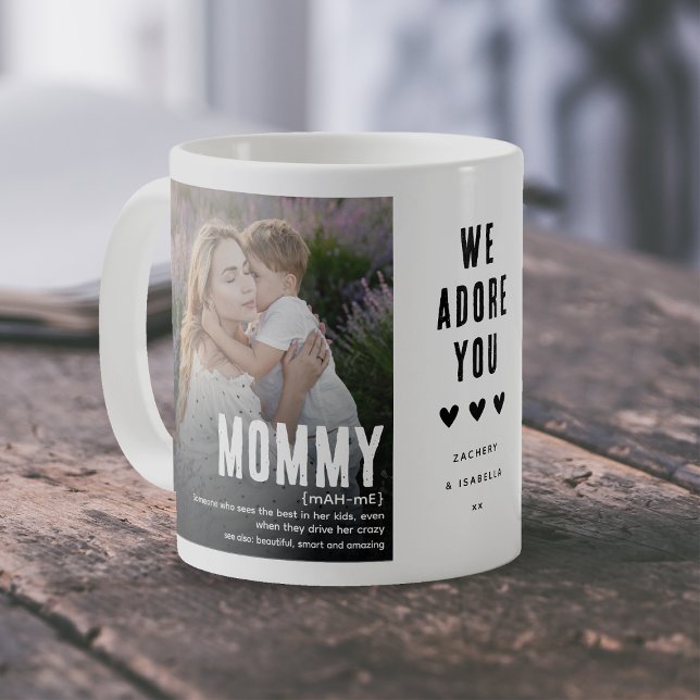 Funny Cute MOMMY Definition 2 Photo  Kaffemugg (Skapare uppladdad)