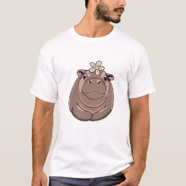 Funny Cute Moo Deng Hippo Baby Bouncy Gris 2 T Shirt