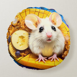 Funny Cute Mosaic Mice Rund Kudde