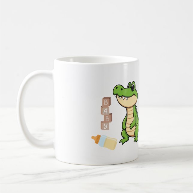 funny cute mug baby Crocodile Kaffemugg (Vänster)