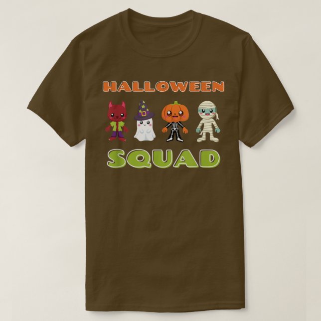 Funny Cute Mummy Ghost Varg JackoLantern Halloween T Shirt (Design framsida)