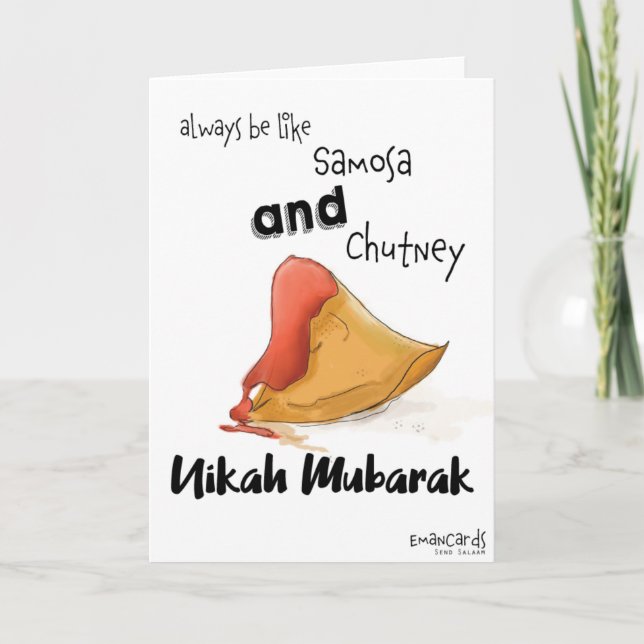 Funny Cute Nikah Mubarak Card Kort (Framsida)
