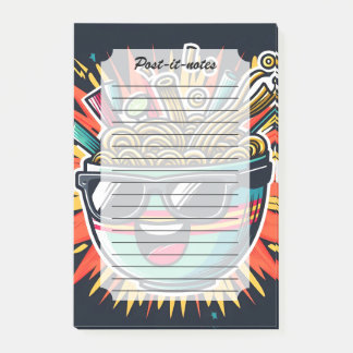 Funny Cute Noodle Cartoon Ramen Bowl Post-it Block