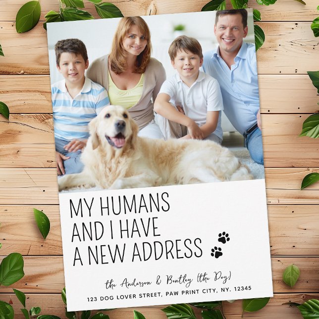 Funny Cute Ny adress Anpassningsbar Pet Photo Hund Meddelande (Skapare uppladdad)