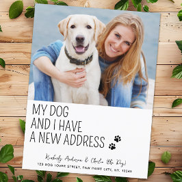 Funny Cute Ny adress Anpassningsbar Pet Photo Hund Meddelande Vykort