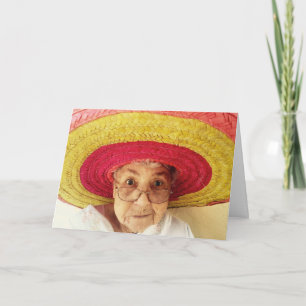 FUNNY CUTE OLD DAM BIRTHDAY CARD FÖR HENNE KORT