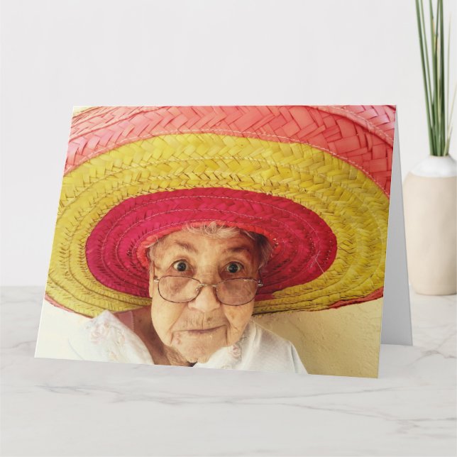 FUNNY CUTE OLD DAM BIRTHDAY CARD FÖR HENNE KORT (Framsida)