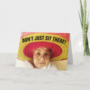 FUNNY CUTE OLD DAM BIRTHDAY CARD FÖR HENNE KORT