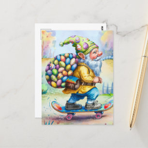 Funny Cute Påsk Gnome Vykort